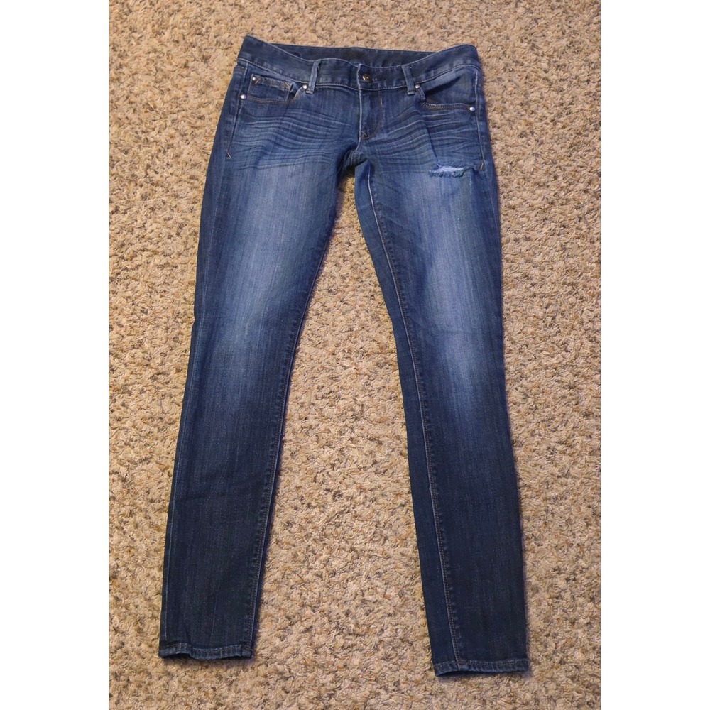 Express Skinny Jeans Women's Size 2R Blue Distressed